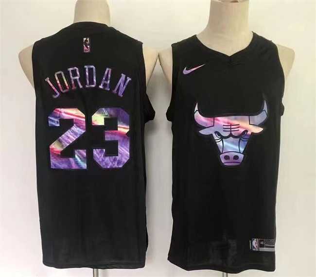 Men%27s Chicago Bulls #23 Michael Jordan Black Stitched Basketball Jersey->brooklyn nets->NBA Jersey